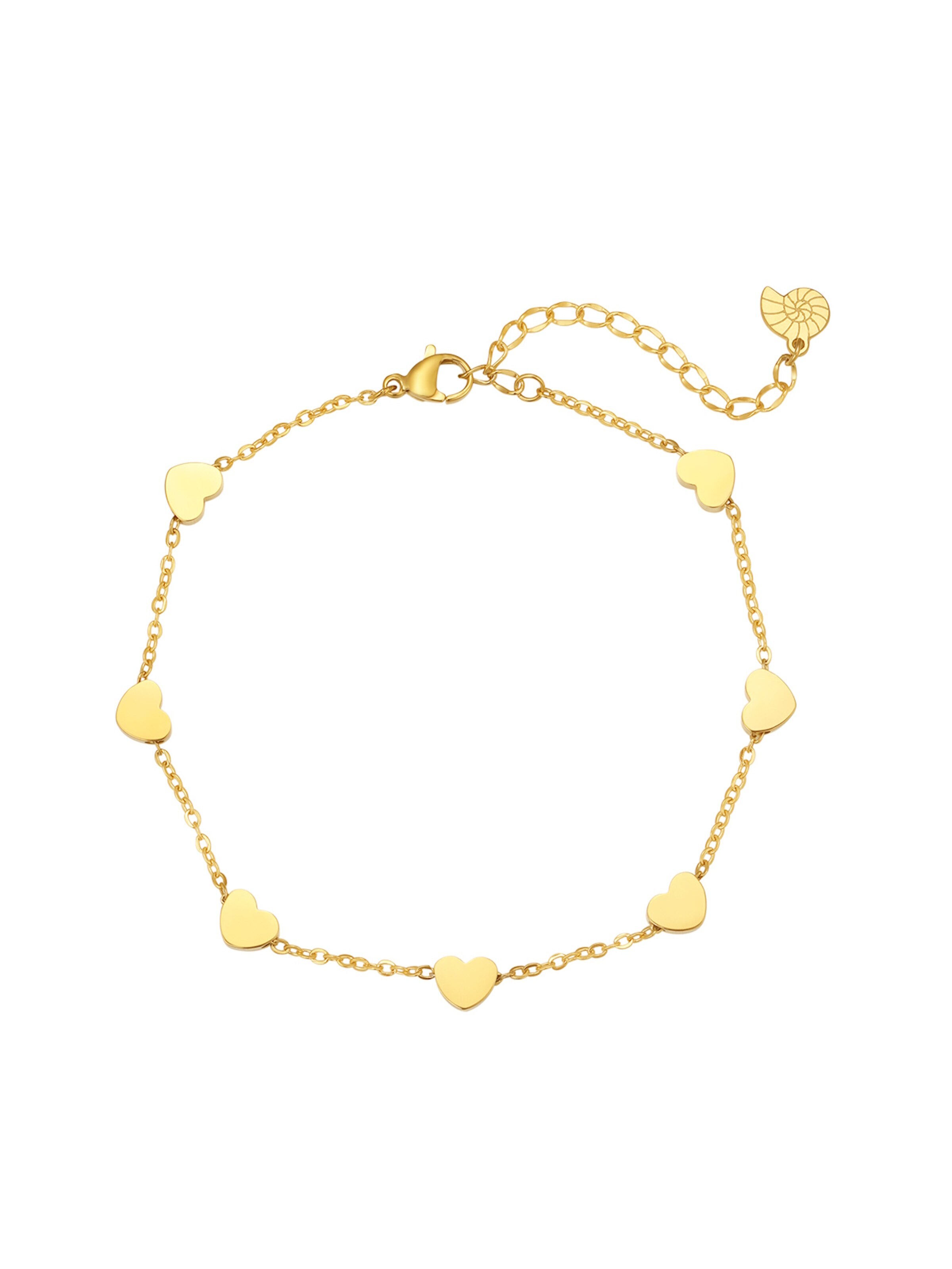 Hey Happiness - Joyería para pies 'Hearts' en oro: frente