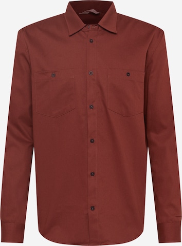 Coupe regular Chemise 'PRAN' MELAWEAR en marron : devant