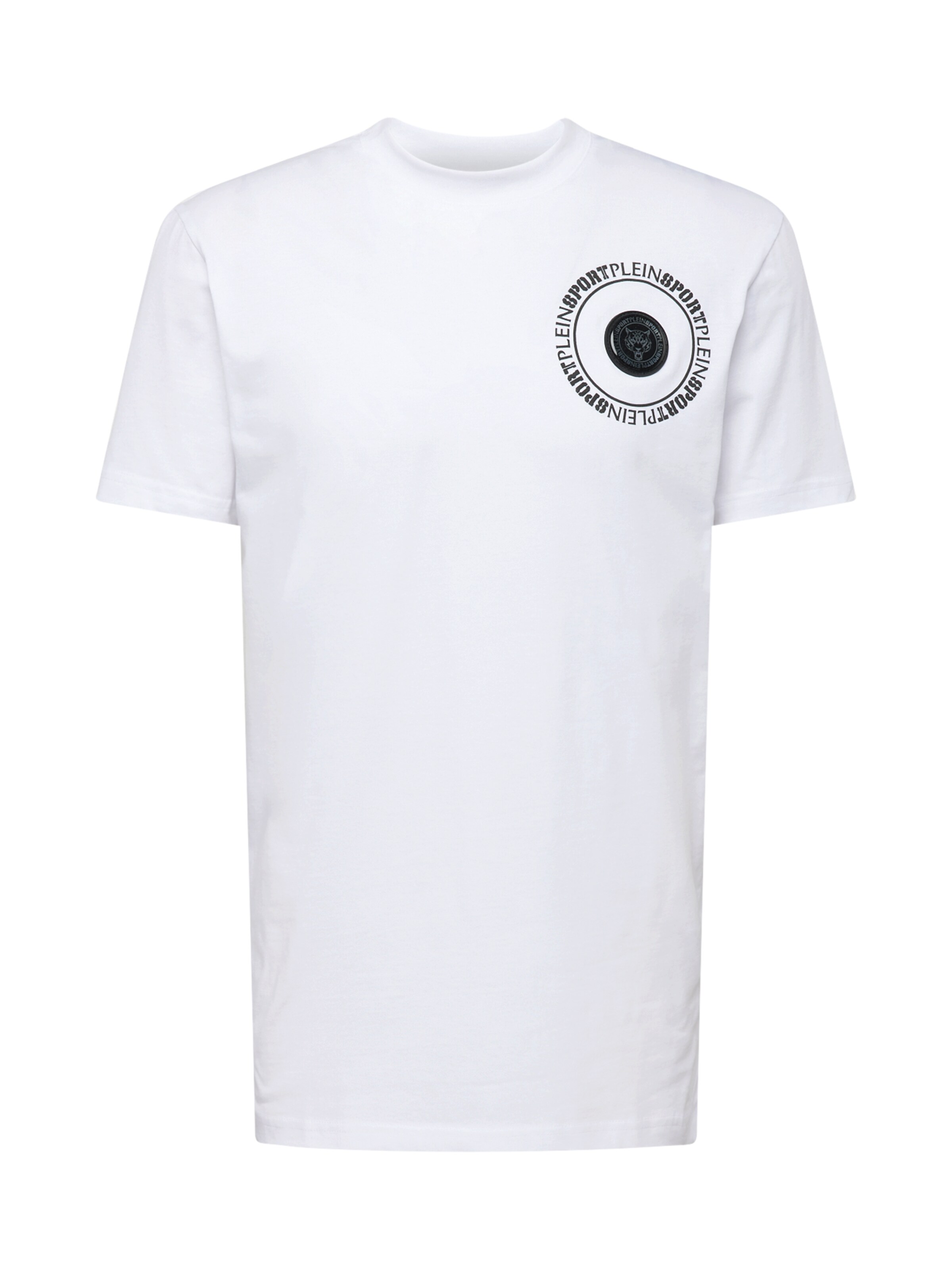 Plein Sport Shirt 'Carbon Tiger' in Wit: voorkant