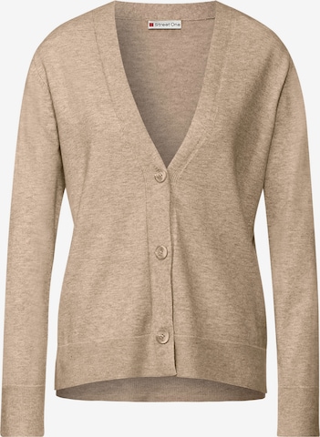 STREET ONE Knit Cardigan in Beige: front