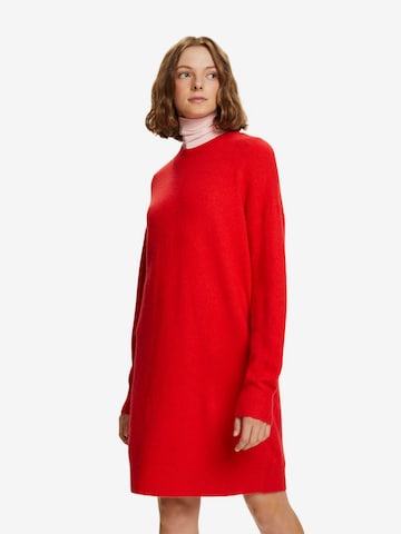 Robes en maille ESPRIT en rouge : devant