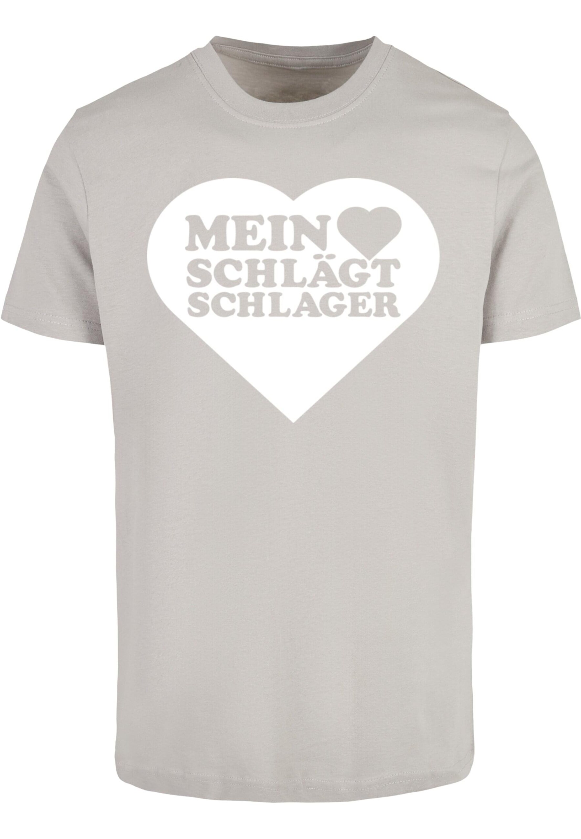 Merchcode Shirt 'MHSS Herz' in Grijs: voorkant