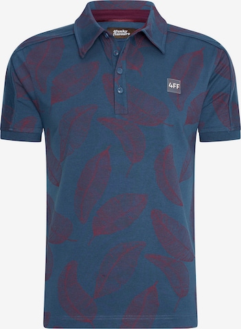 4funkyflavours Poloshirt 'Rose In The Dark' in Blau: predná strana