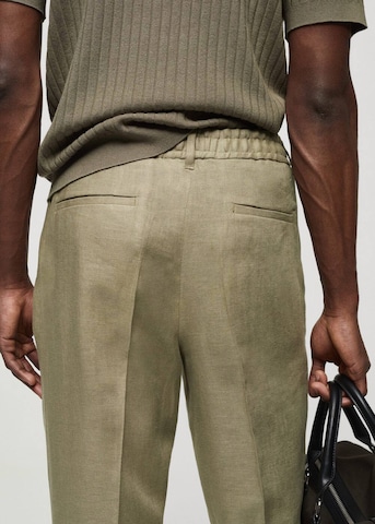 MANGO MAN Regular Pleated Pants 'brunsa' in Green