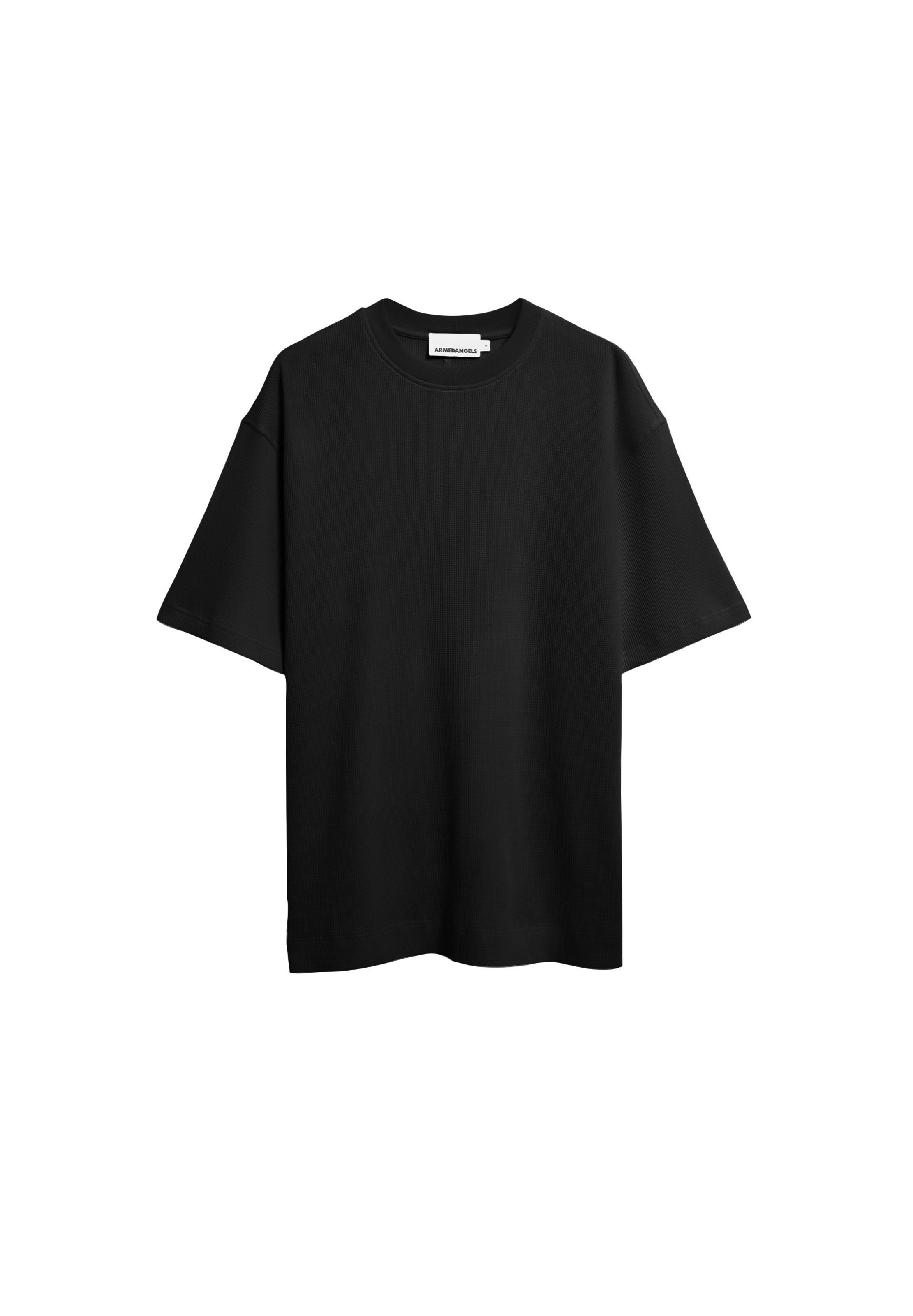 ARMEDANGELS T-Shirt MAARKOS WAFFLE in L in schwarz, Produktansicht