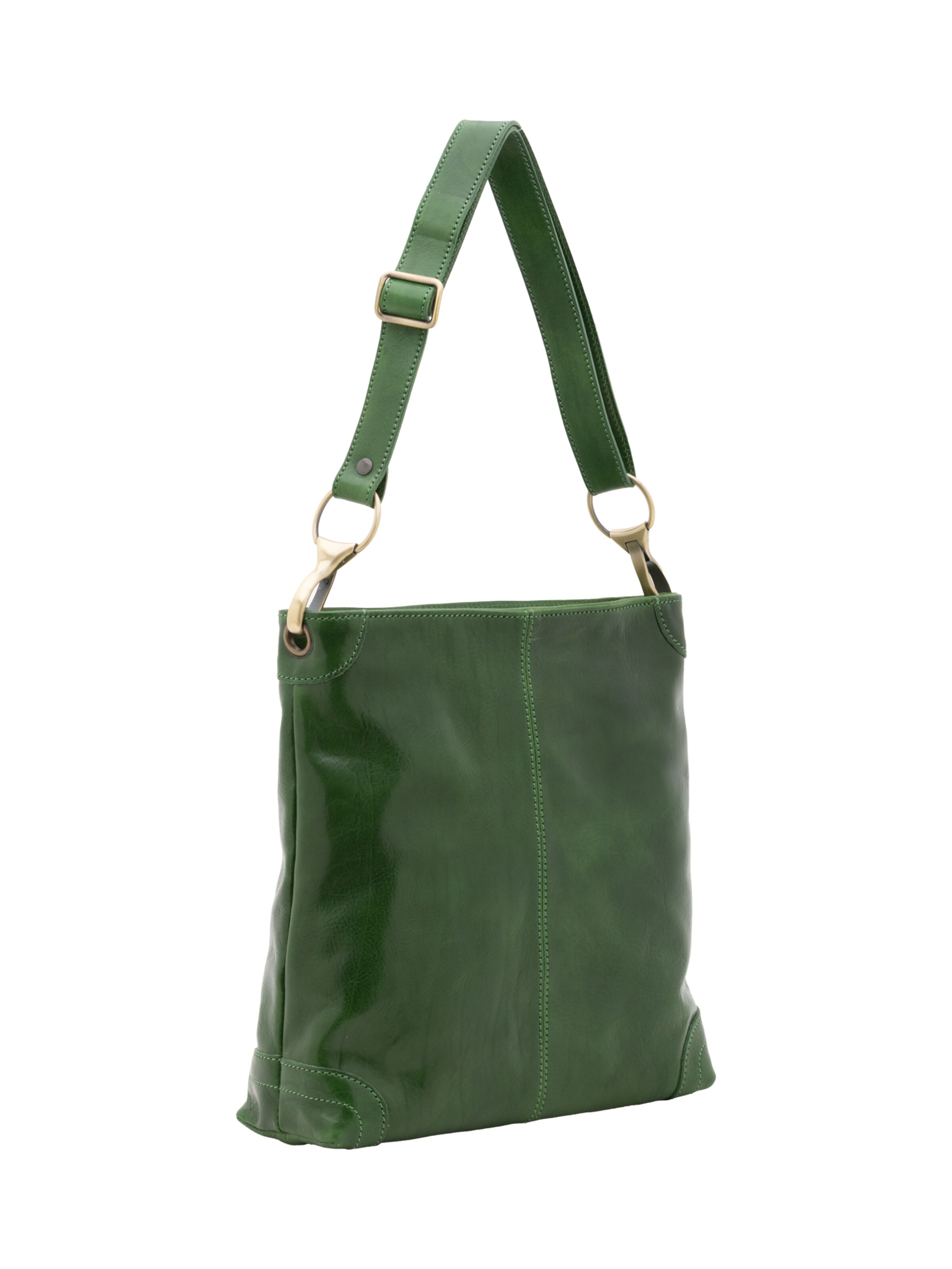 Borsa a spalla 'Borsa a Spalla Donna Pelle Vacchetta Vera - Chiusura Zip Tracolla Regolabile' di I Fratelli in verde