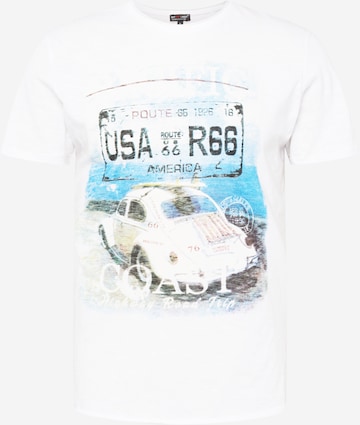 Key Largo Shirt 'ROAD TRIP' in White: front