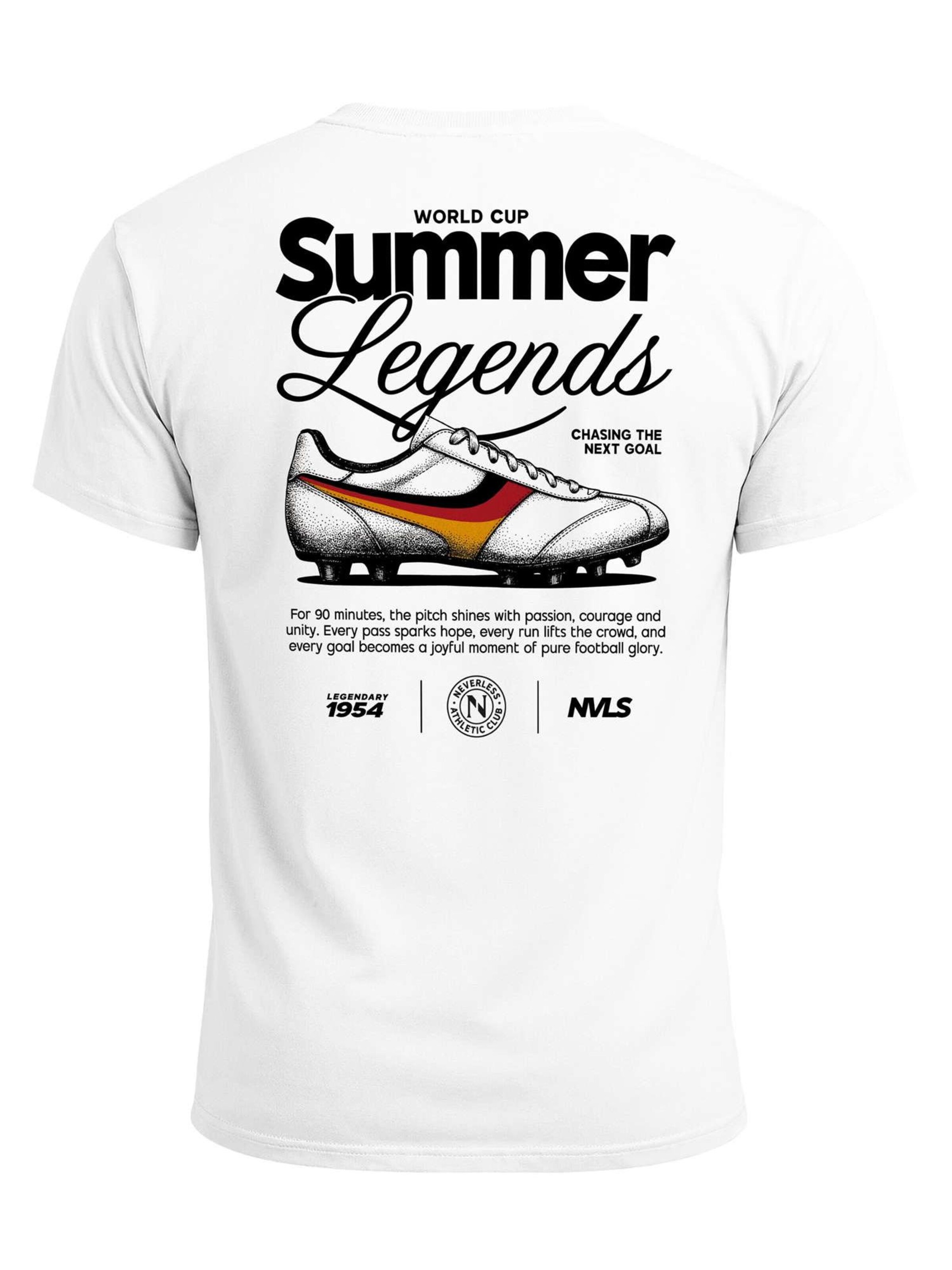 Neverless Shirt 'Soccer Summer Legends'‌‌‌‌‌‌ in Weiß: Vorderseite