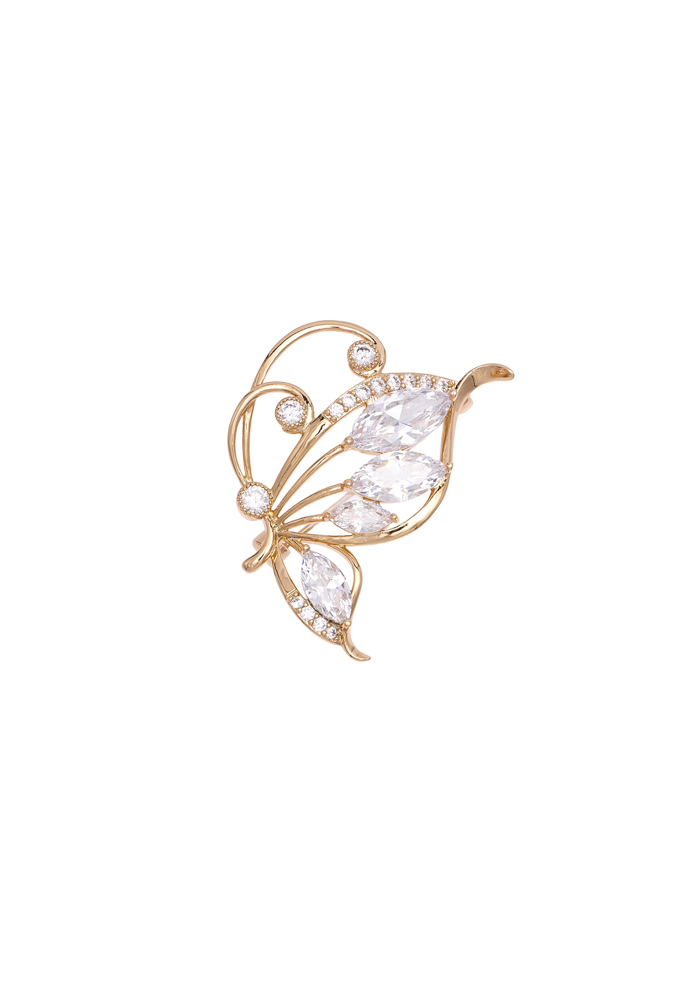 Broche usha BLACK LABEL en or : devant
