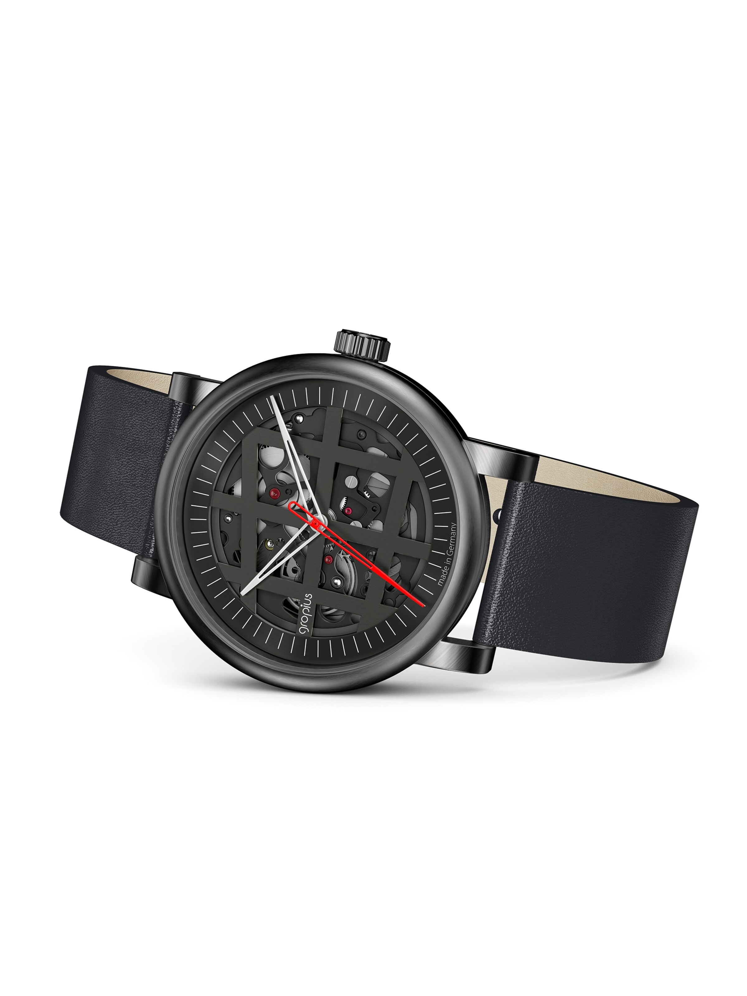 WALTER GROPIUS Analog Watch 'ATRIUM' in Black: front