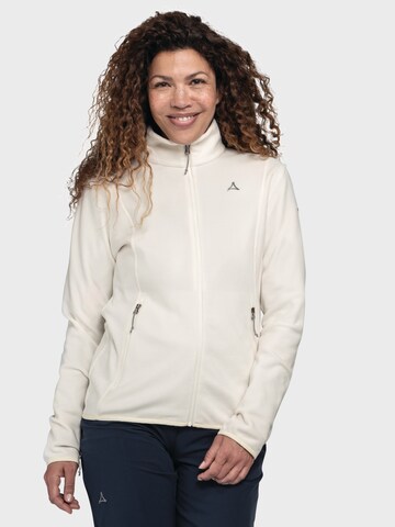Schöffel Athletic fleece jacket in White: front