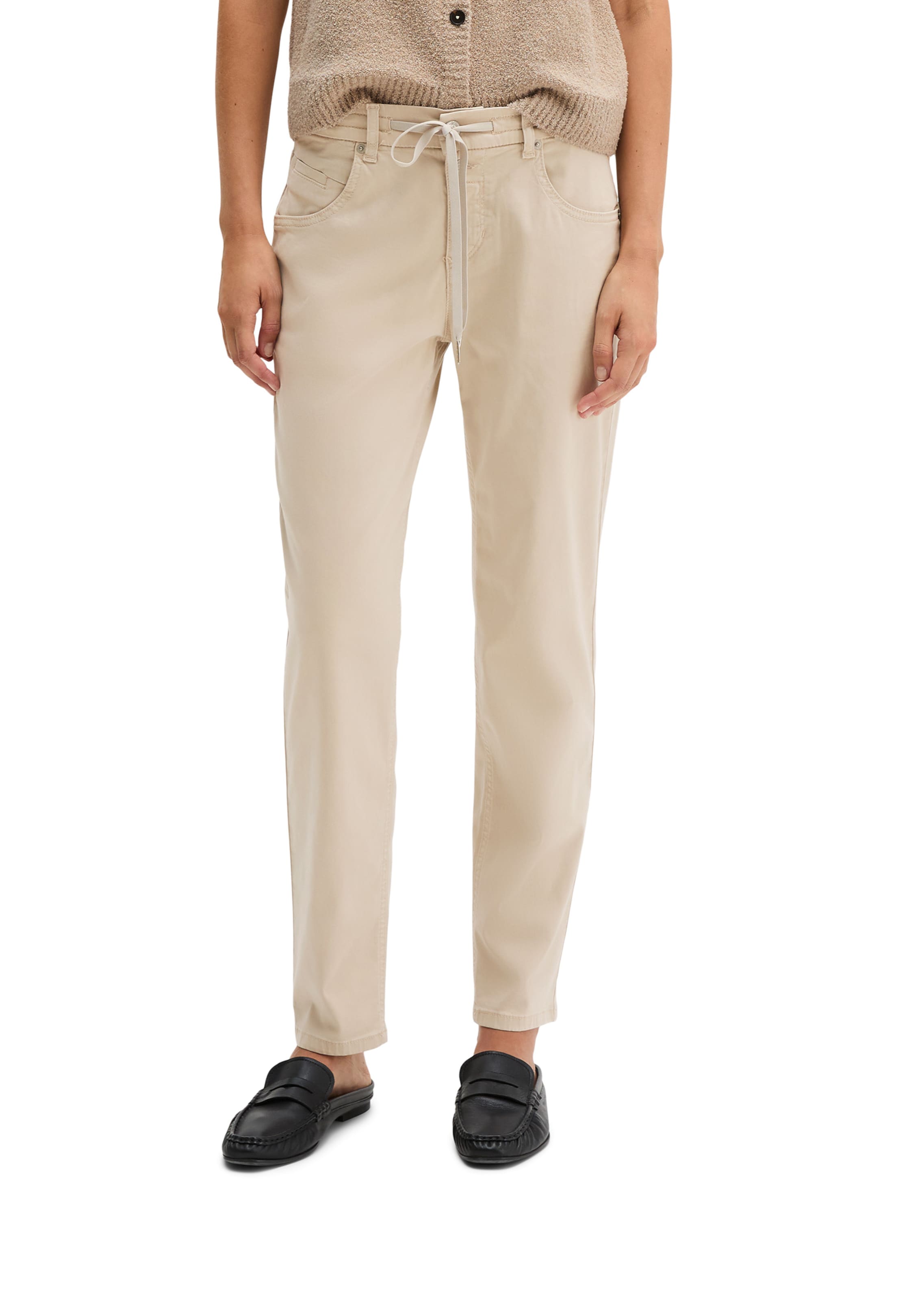 Marc O'Polo Loosefit Hose 'Theda' in Beige
