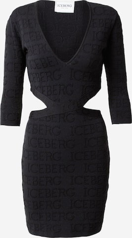 ICEBERG - Vestido 'ABITO MAGLIA' em preto: frente