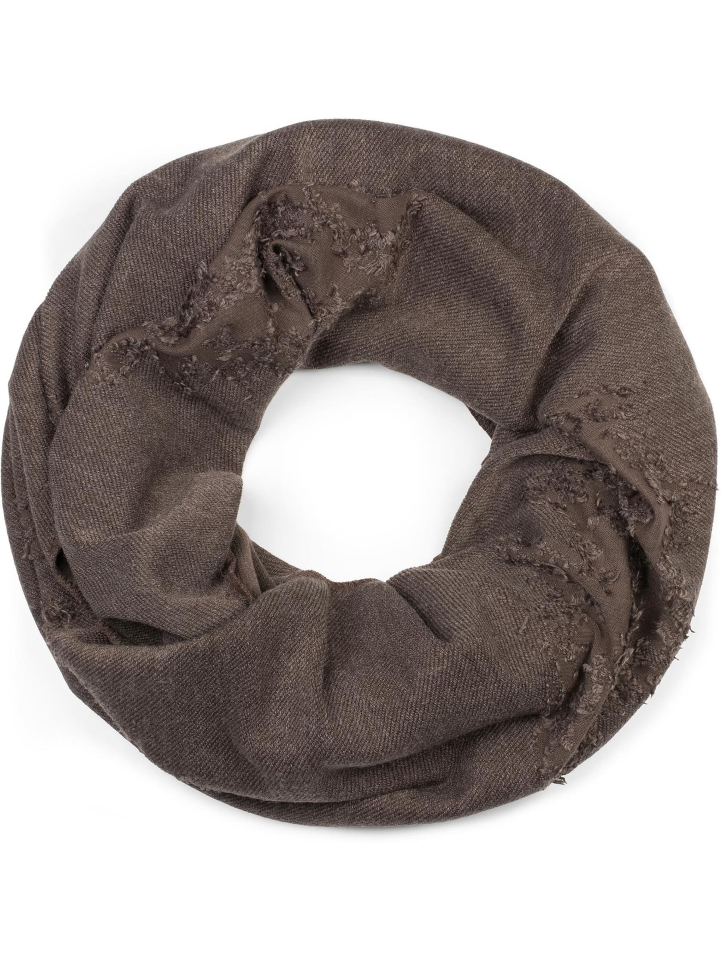 styleBREAKER Schlauchschal 'Loop Schal Destroyed Look'‌‌‌‌‌‌ in Braun: Vorderseite