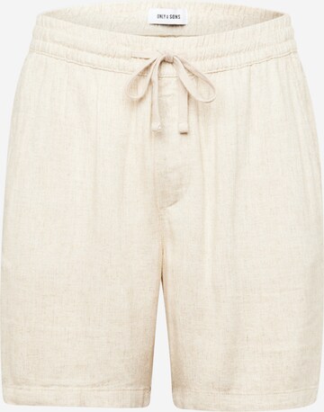 Only & Sons Regular Pants 'TEL' in Beige: front
