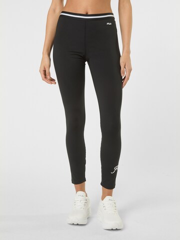 Slimfit Leggings 'LUNATA graphic taped leggings' di FILA in nero: frontale