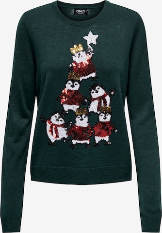 Pullover 'XMAS' di ONLY in verde: frontale