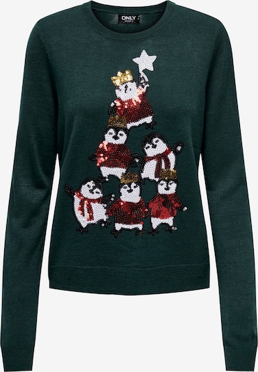 ONLY Sweater 'XMAS' in Dark green / Black, Item view