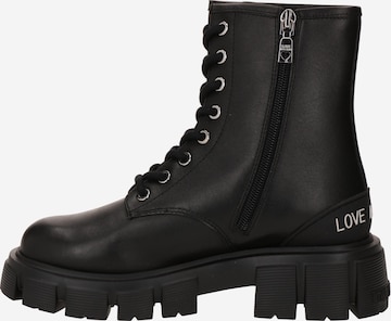 Bottines à lacets Love Moschino en noir