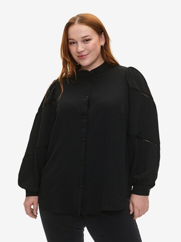 Zizzi Blouse 'Efikka' in Zwart: voorkant