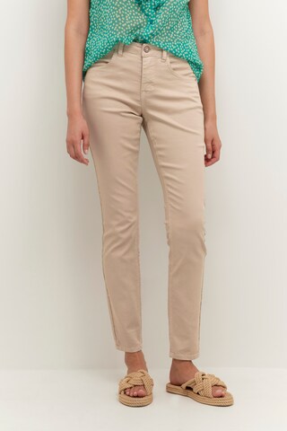 Cream Slimfit Farkut 'Lotte' värissä beige: etupuoli