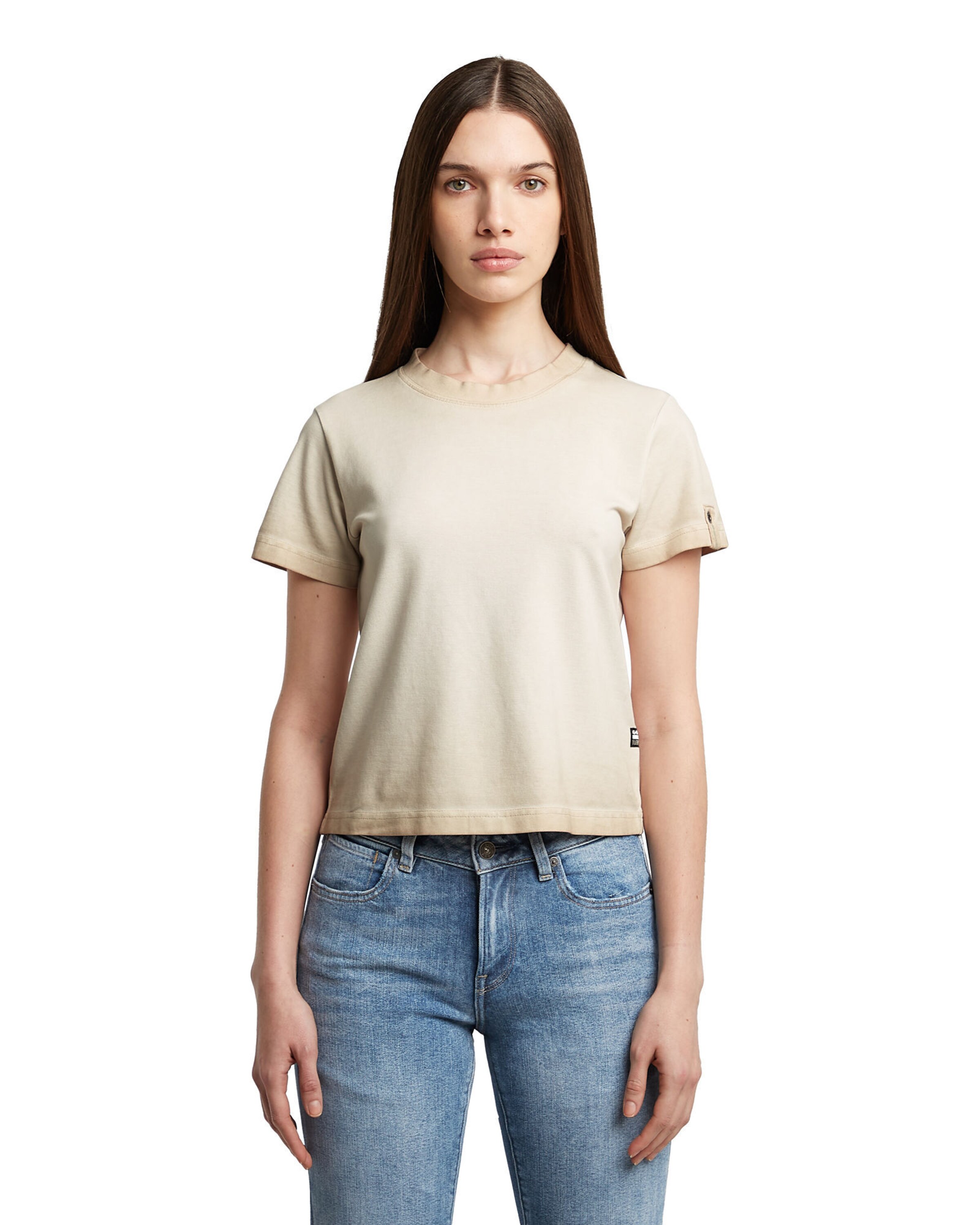 T-shirt 'Overdyed' G-STAR en beige : devant