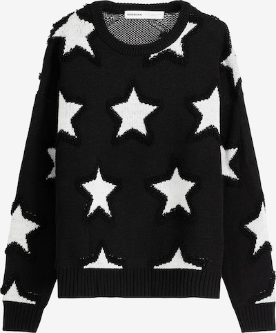 Bershka Pull-over en noir / blanc, Vue avec produit