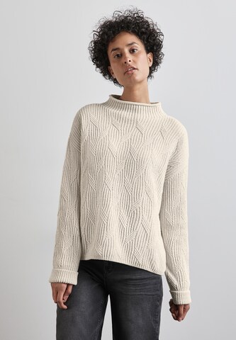 STREET ONE Pullover 'Chenille' in Weiß: Vorderseite