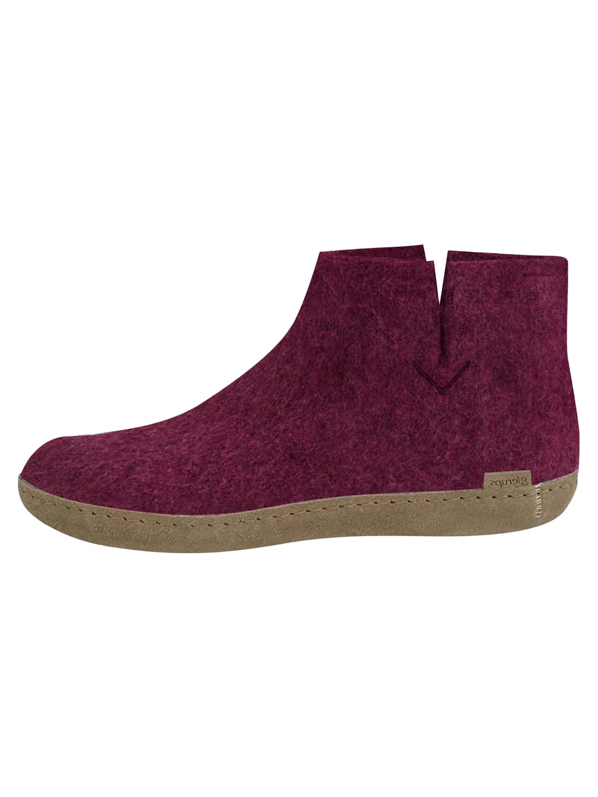 Glerups Slipper 'Ledersohle' in Purple: front