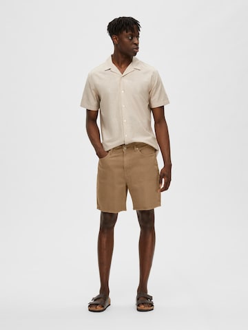 SELECTED HOMME regular Bukser 'Luke' i beige