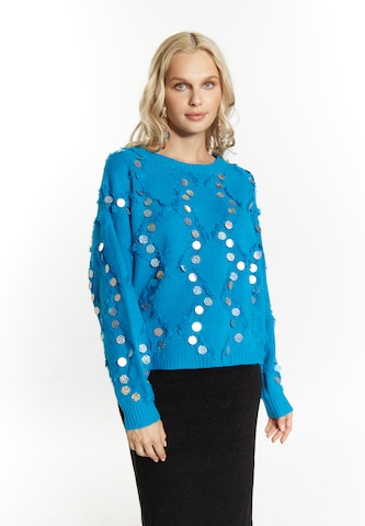 Pull-over IZIA en bleu : devant