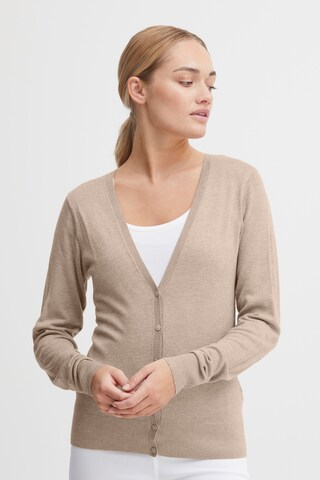 Oxmo Knit Cardigan 'Oxhelene' in Brown: front