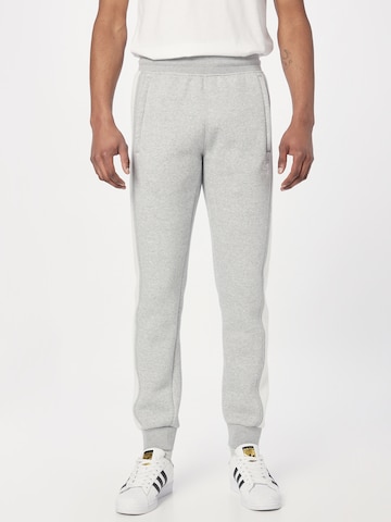 ADIDAS ORIGINALS Tapered Pants 'Trefoil Essentials+ Reverse Material' in Grey: front