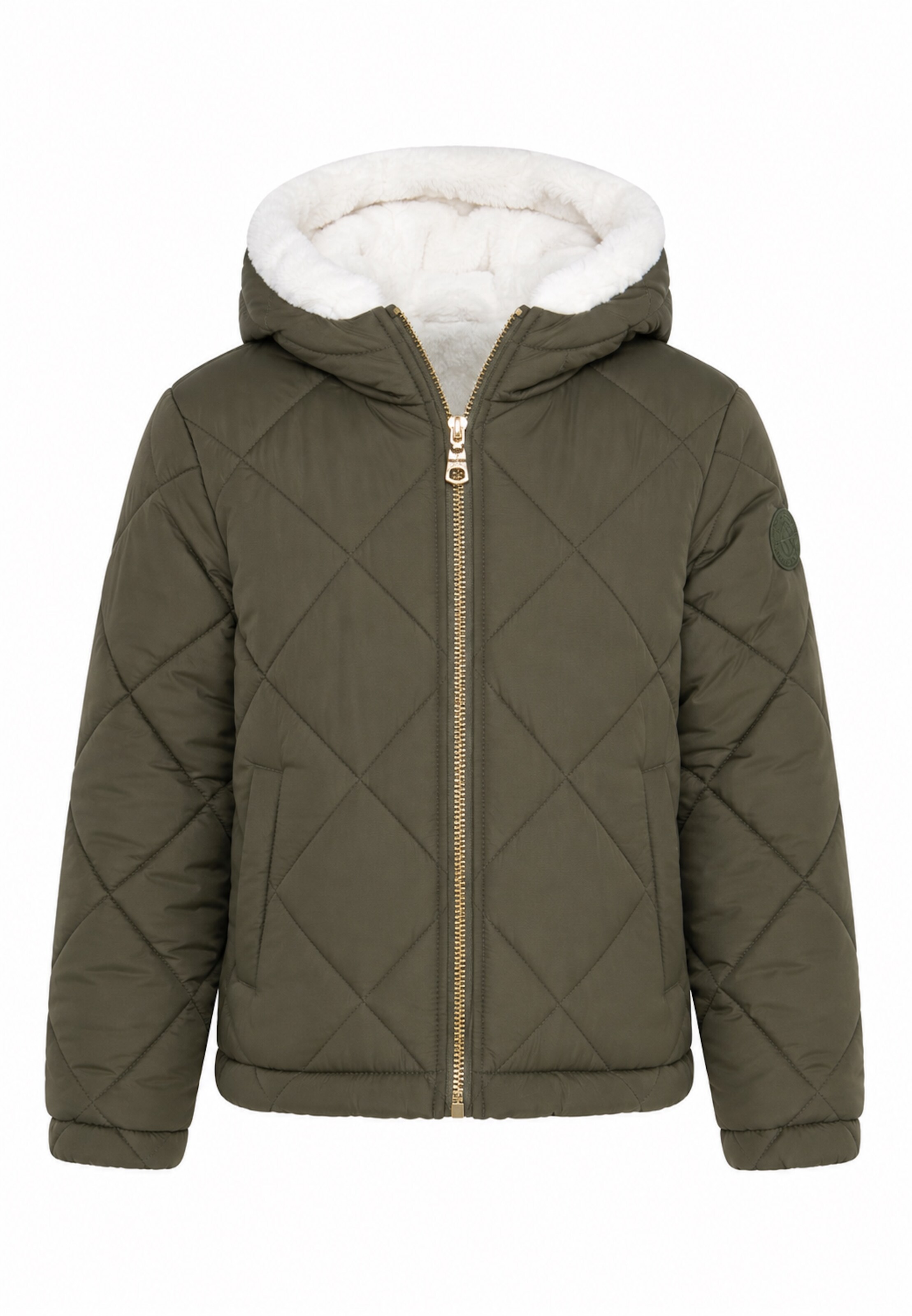 Threadgirls Winterjacke 'Diamond Quilted Flame' in 122 in dunkelgrün, Produktansicht