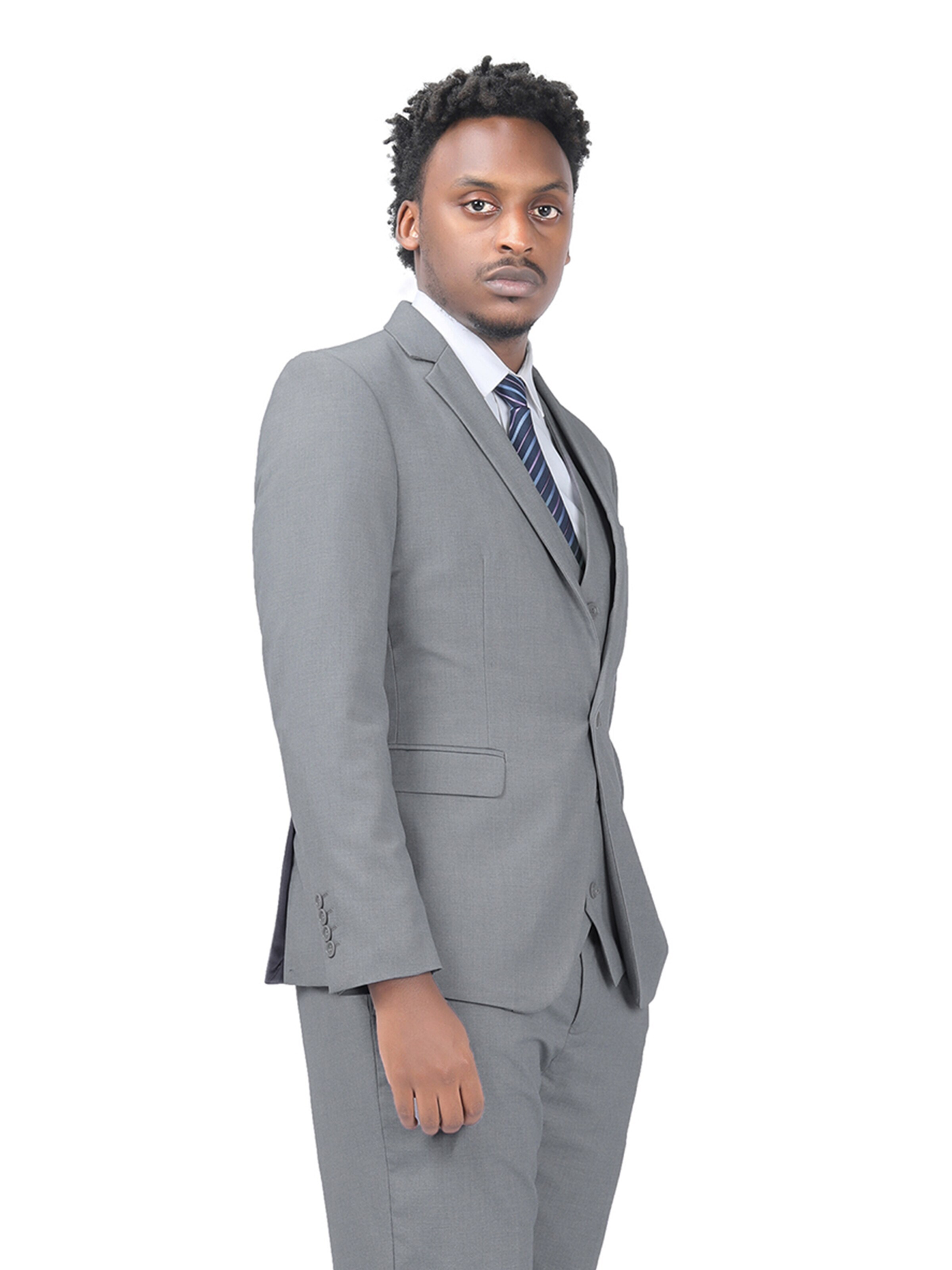 YOUTHUP Slim fit Suit 'Feierabend' in Grey