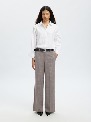 SELECTED Wide Leg Hose in Grau