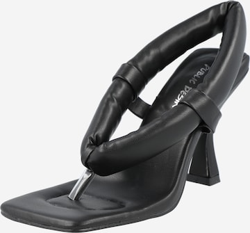 Public Desire T-Bar Sandals 'ALINA' in Black: front