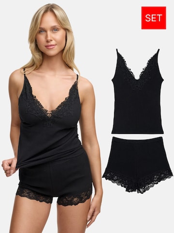 Tazzio - Pijama de pantalón corto 'F909' en negro: frente