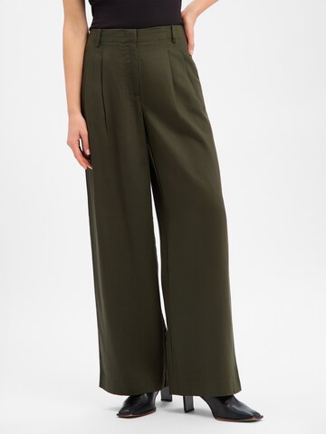 MSCH COPENHAGEN Wide Leg Hose 'Esterika' in Grün: Vorderseite