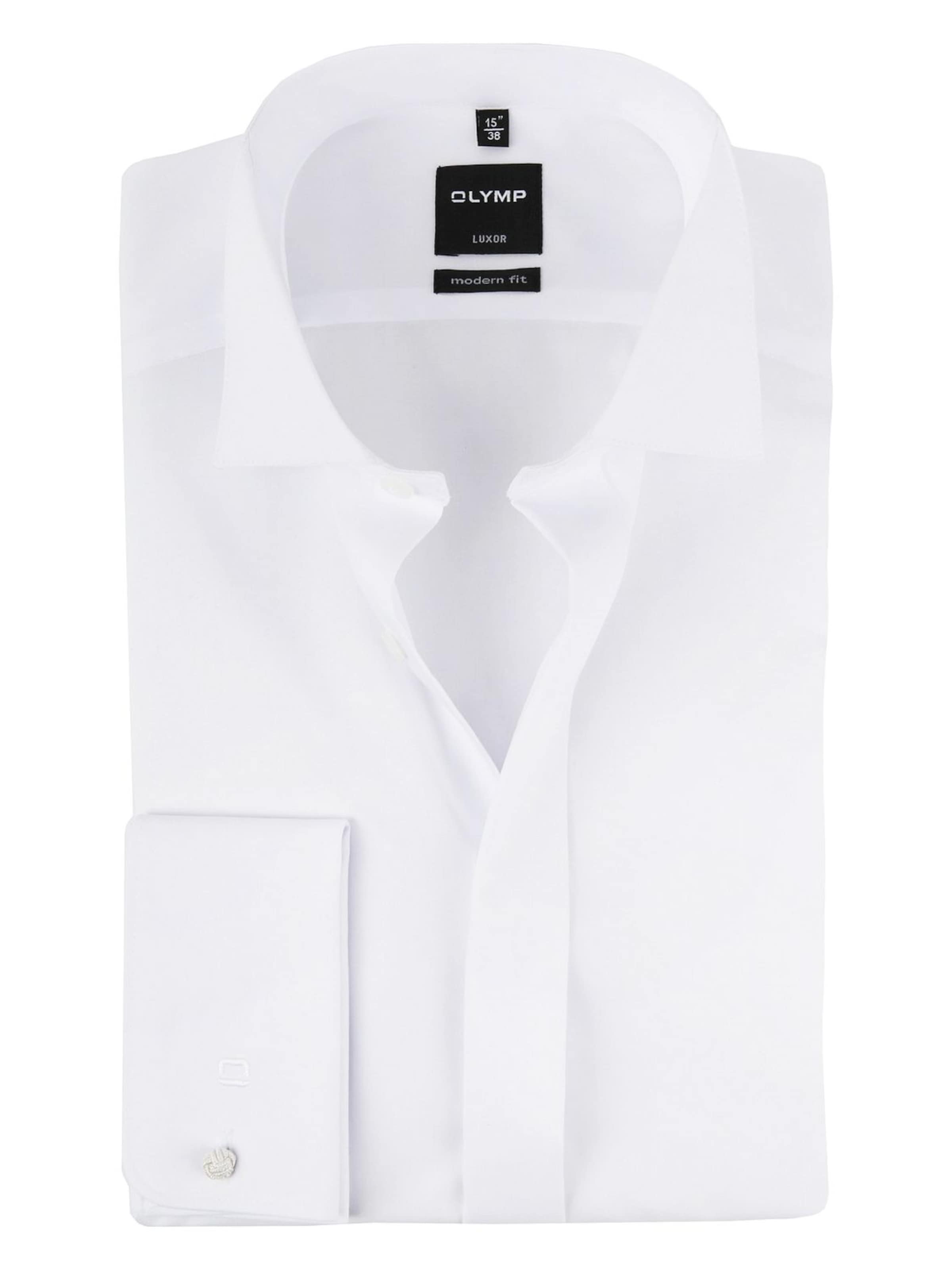OLYMP Regular fit Button Up Shirt 'Luxor' in White: front