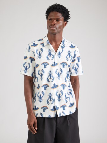 Coupe regular Chemise Lindbergh en blanc : devant