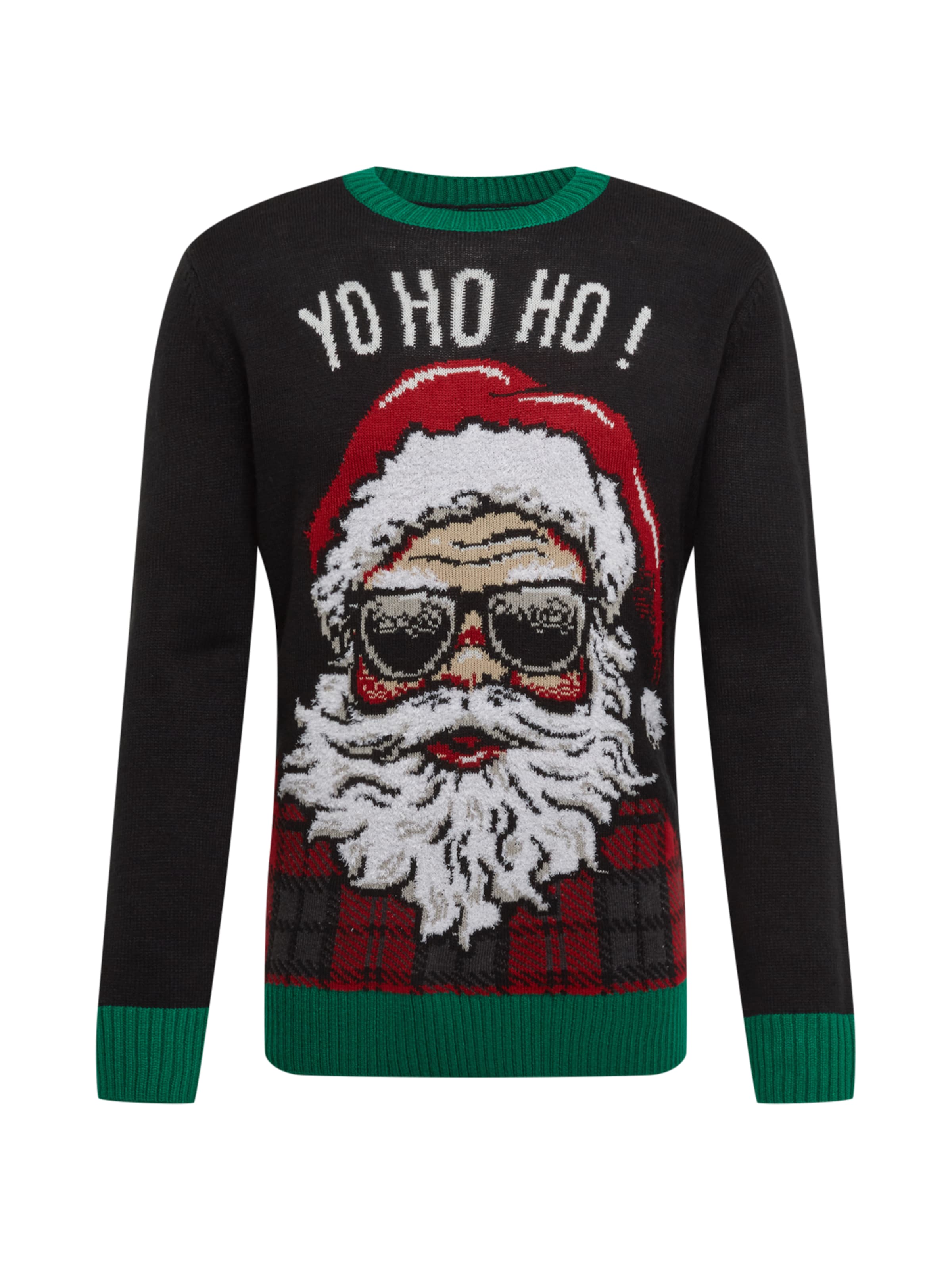 Urban Classics Пуловер 'HoHoHo' в черно: отпред