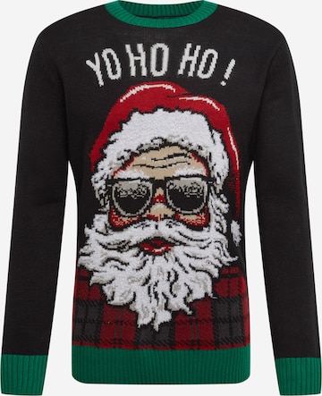 Pull-over 'HoHoHo' Urban Classics en noir : devant