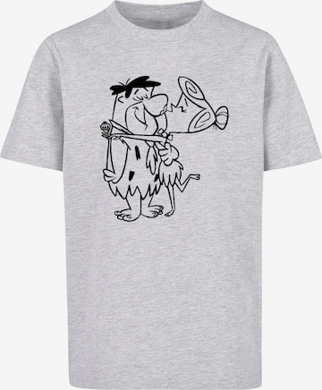 ABSOLUTE CULT Shirt 'The Flintstones - Fred And Wilma Kiss' in Grijs: voorkant
