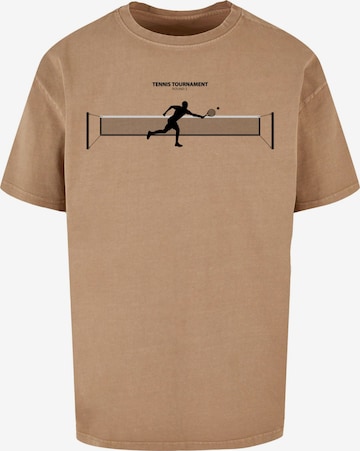 T-Shirt 'Tennis Round 1' Merchcode en beige : devant