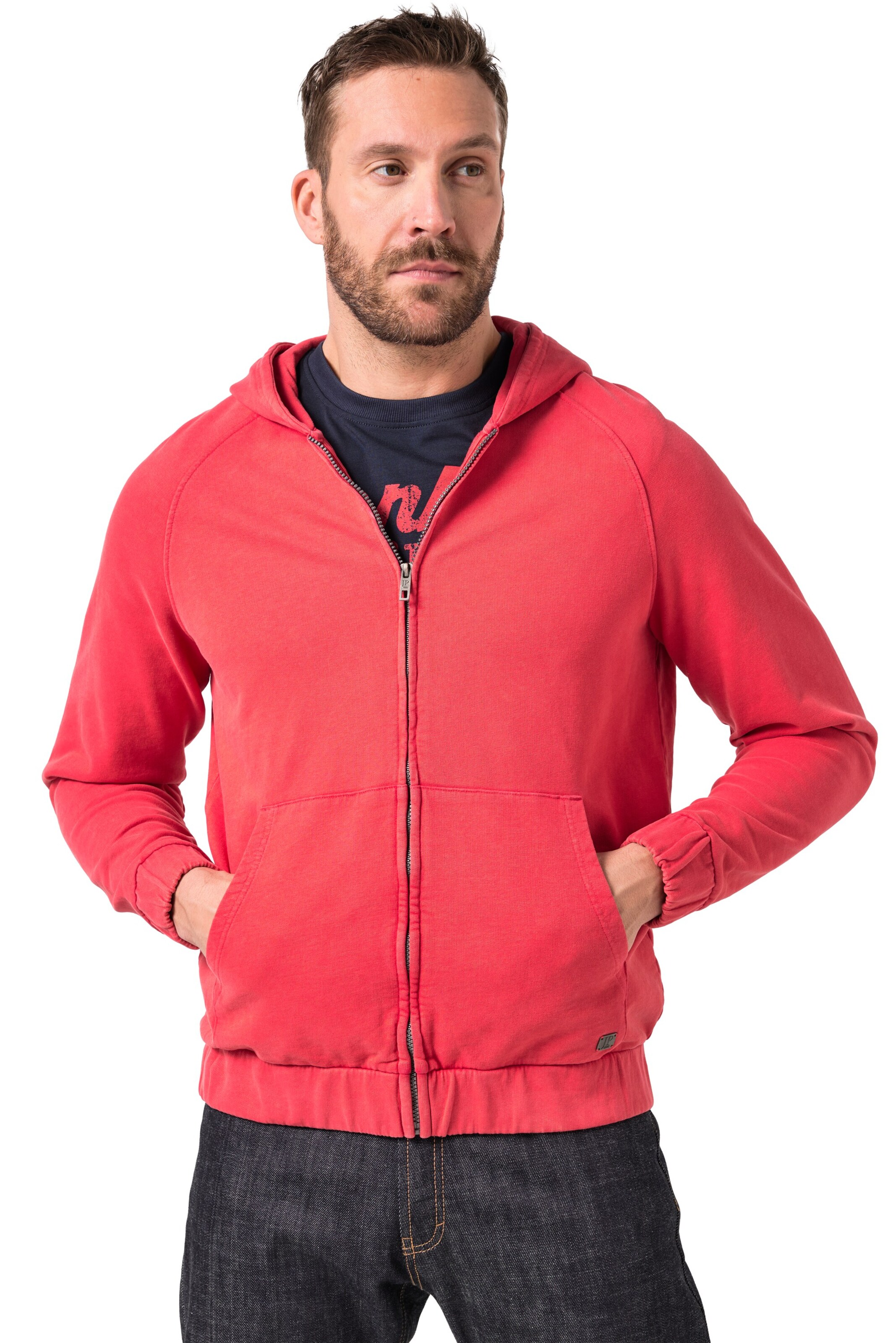 JP1880 Sweatjacke in Rot: Vorderseite