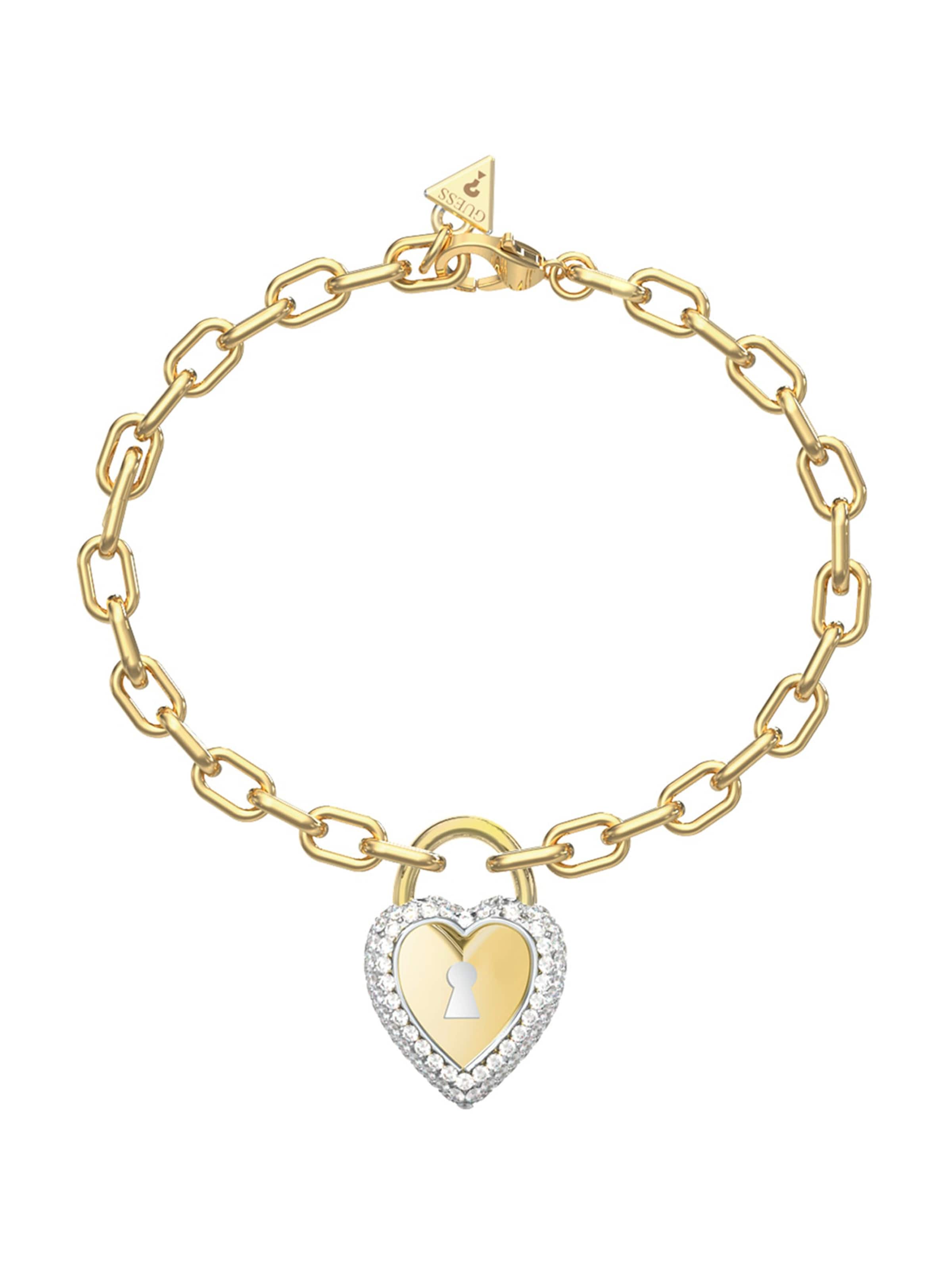 GUESS Náramek 'HEART LOCK' – zlatá: přední strana