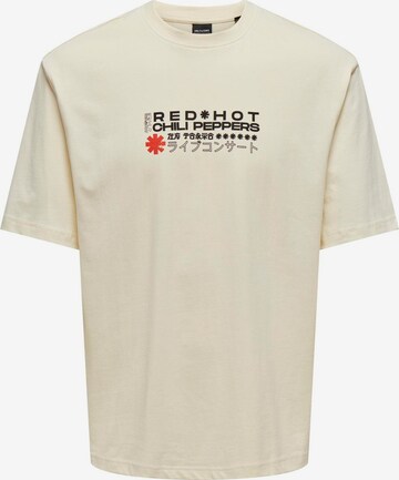 T-Shirt 'RHCP' Only & Sons en blanc : devant