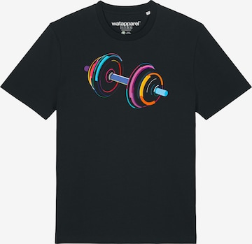 Maglietta '80s Hantel' di Watapparel in nero: frontale