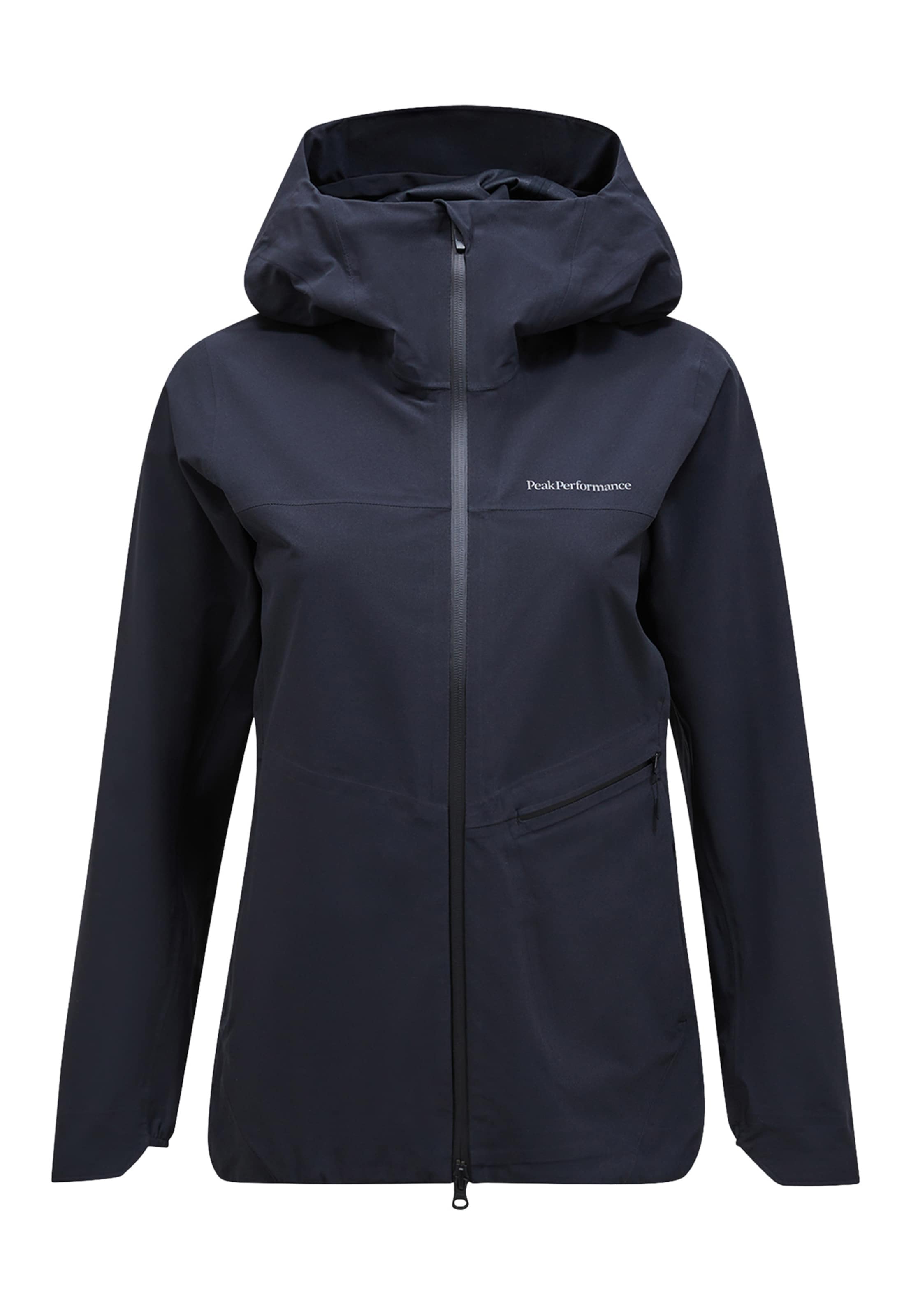 PEAK PERFORMANCE Regenjacke in Schwarz: Vorderseite